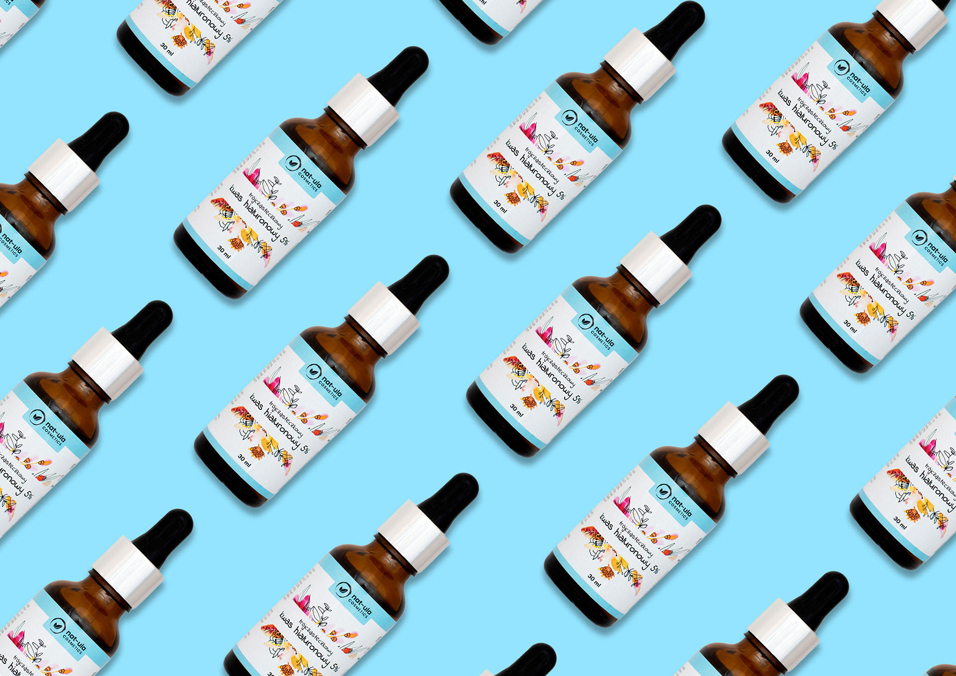 fotografia produktowa / packshot na kolorowym tle | kosmetyki naturalne nat-ula