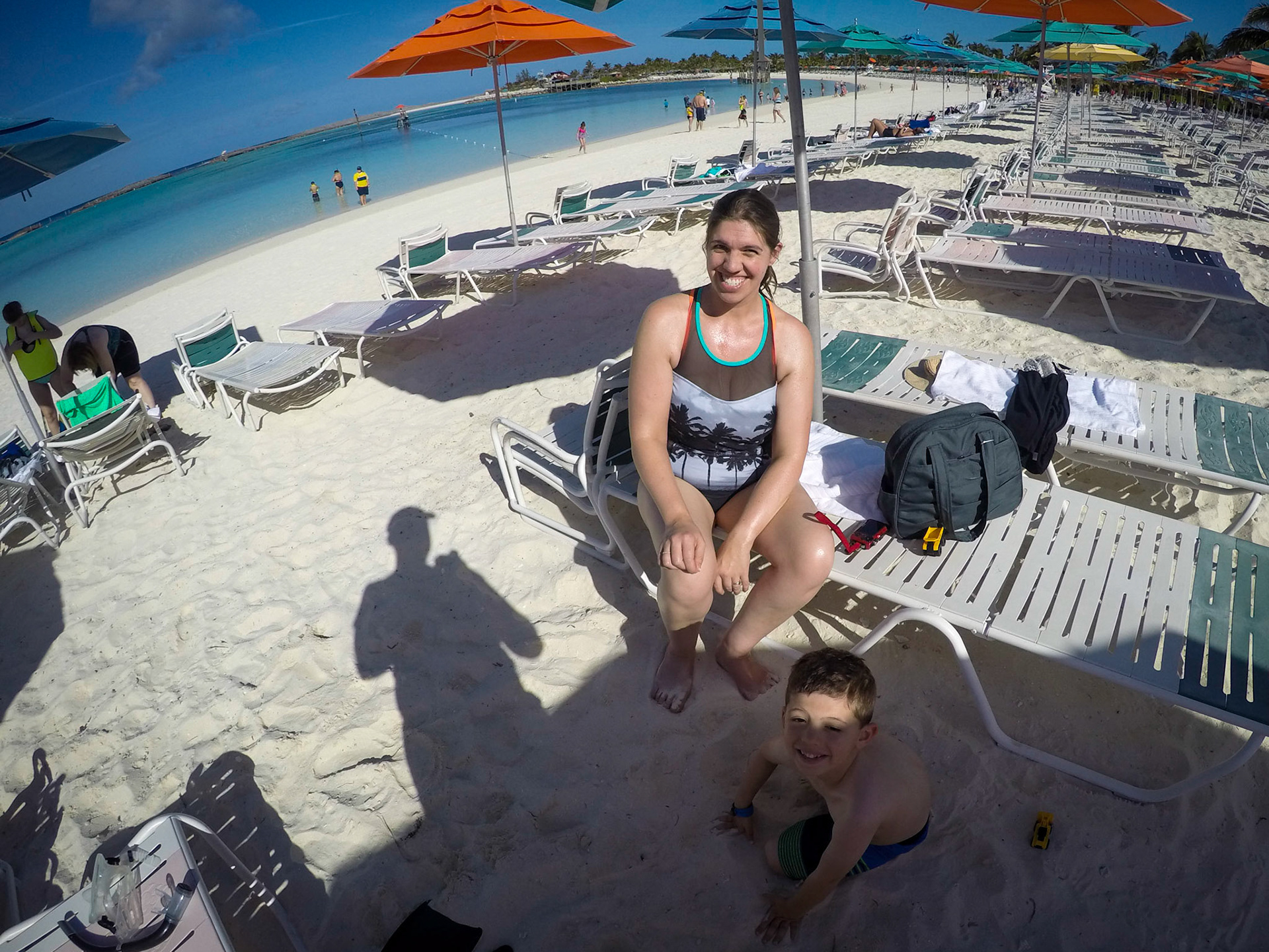 On the beach at Castaway Cay