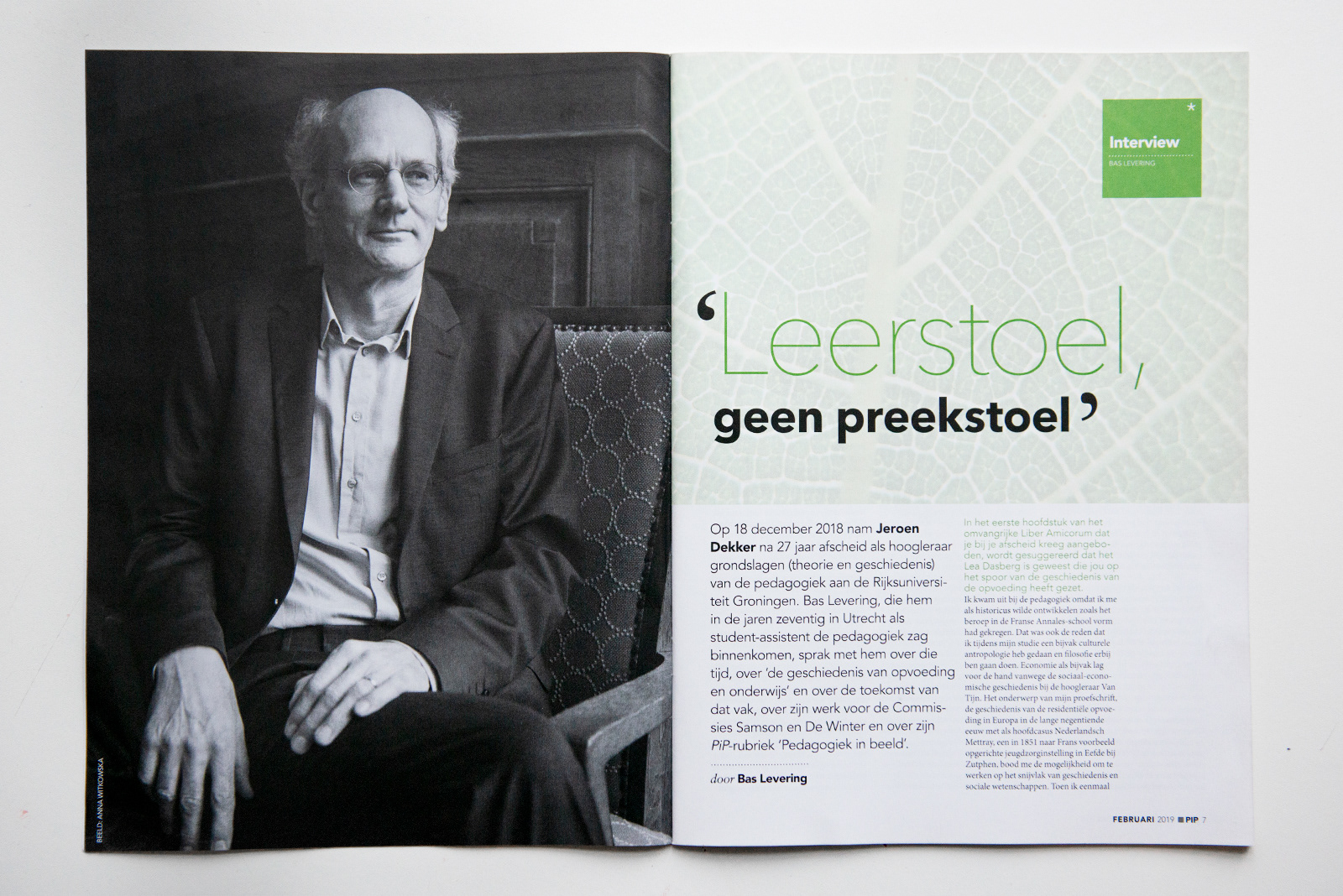 Portretten van prof. dr. Jeroen Dekker voor 'Pedagogiek in Beeld' Magazine