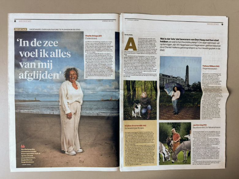 Publicatie ‘Haagse Mensen’ in het AD, Haagsche Courant, 8/9 juni, 2024