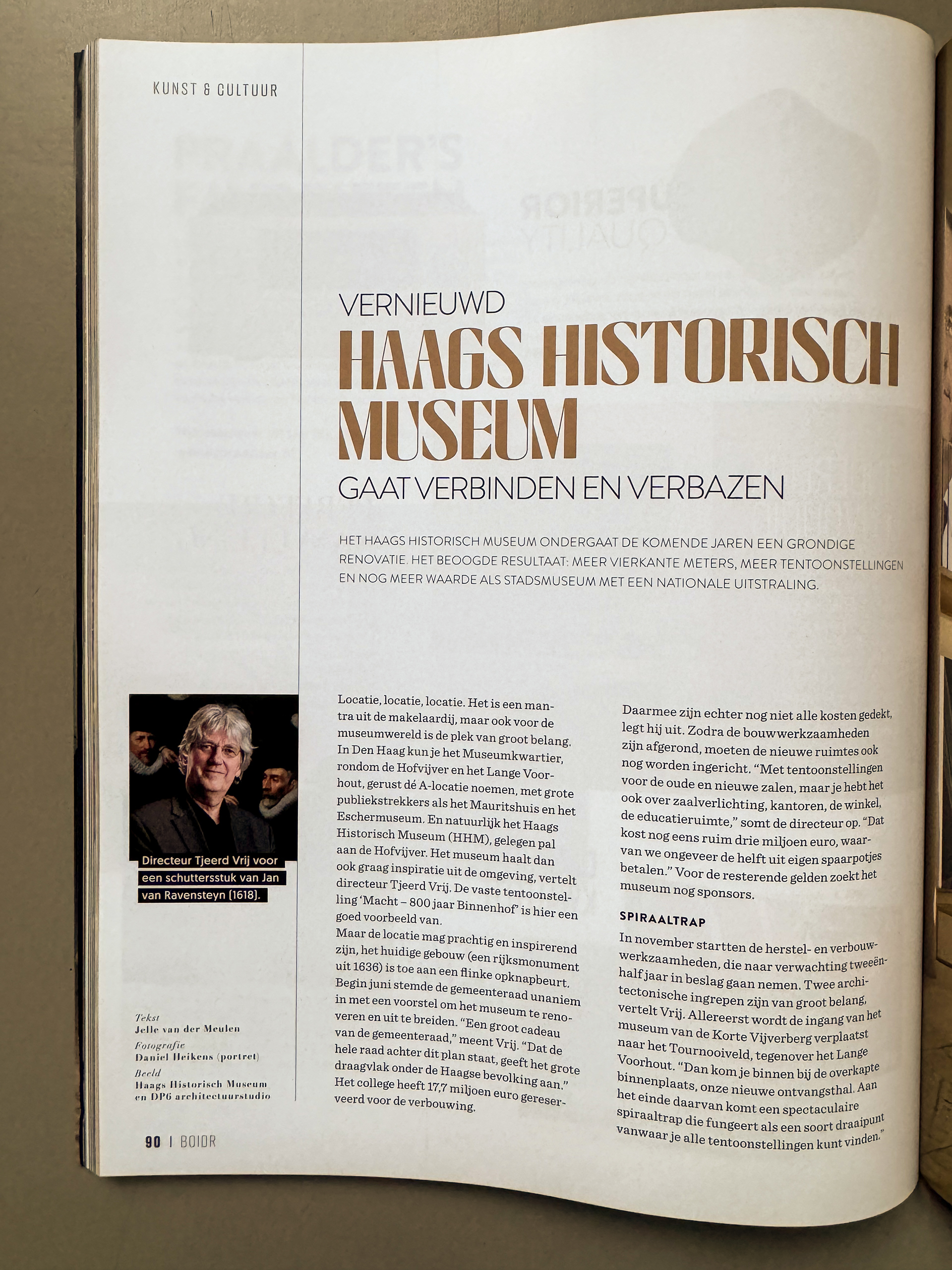 Publicatie in Bij ons in de Residentie magazine, 2024