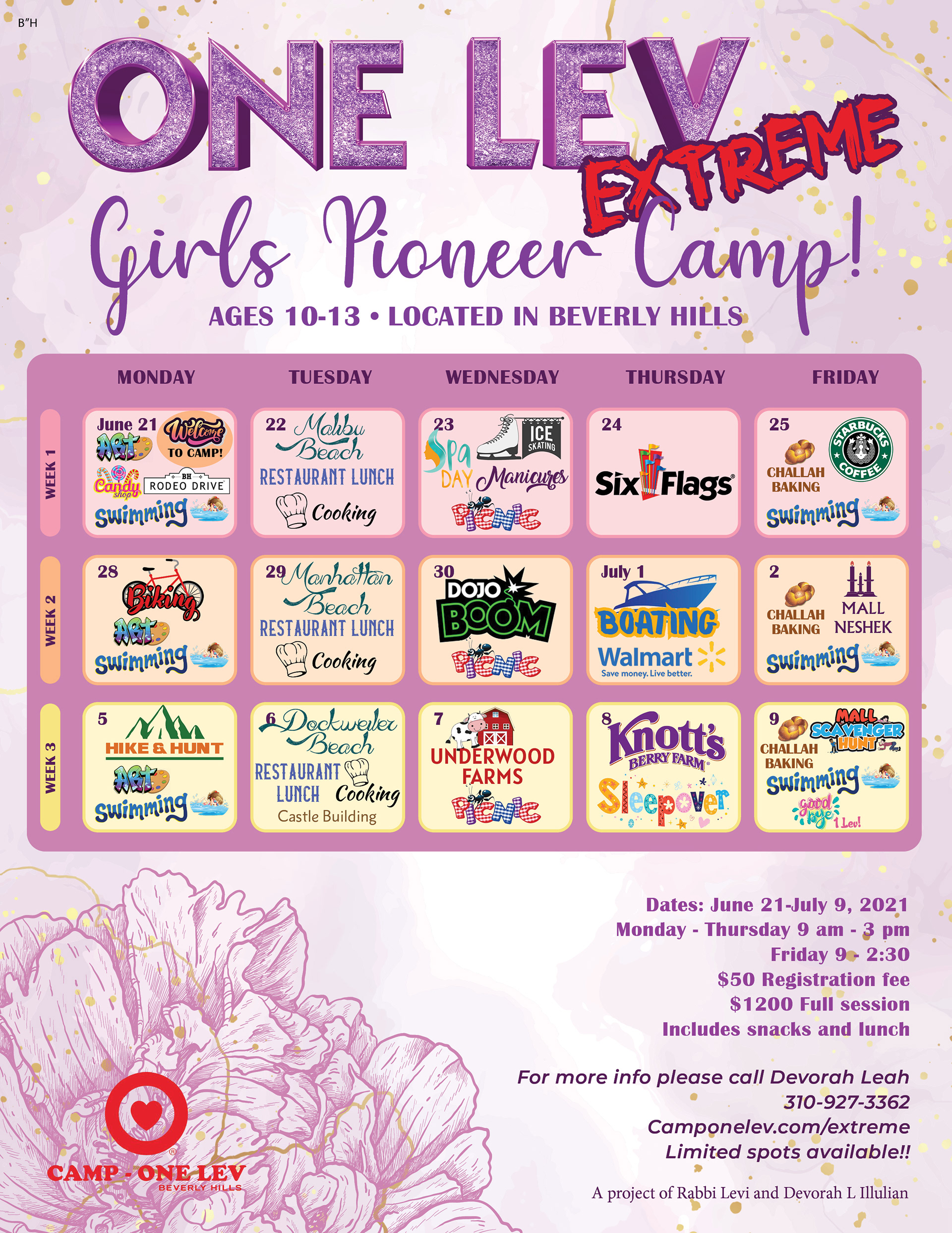 Girls Pioneer Camp Calendar