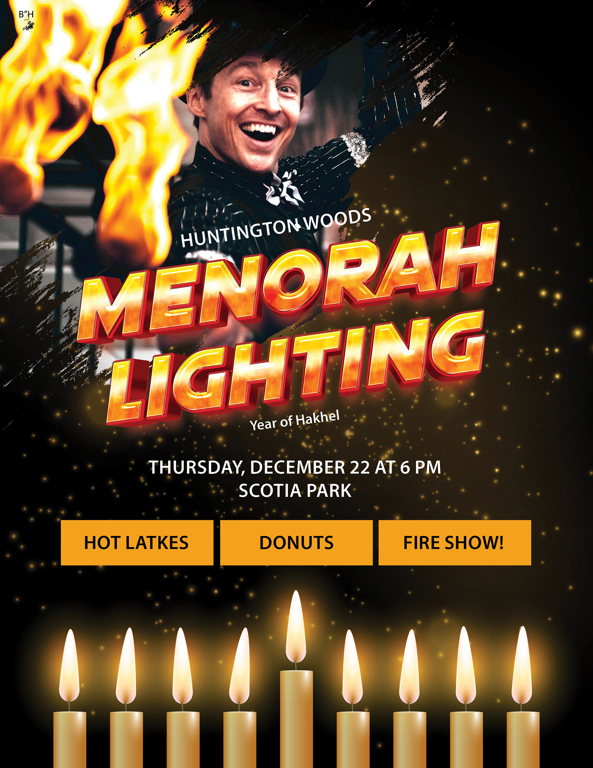 Menorah Lighting fire 3