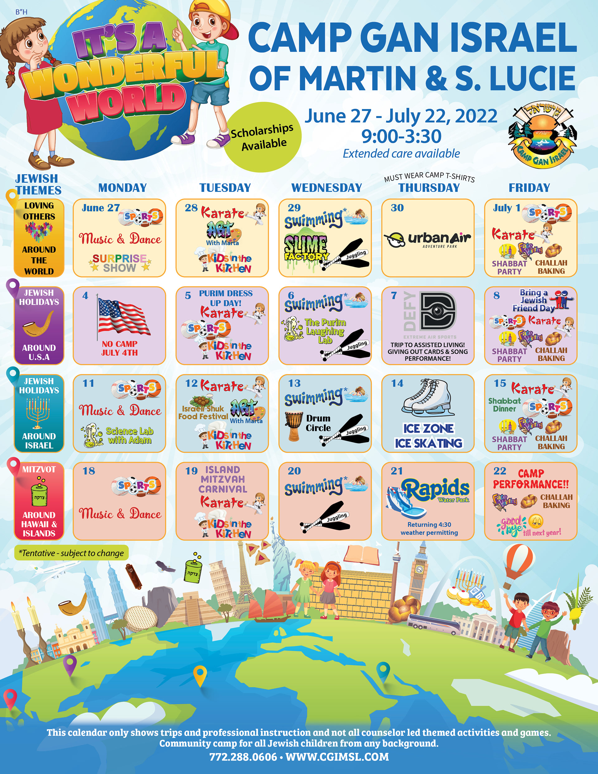 Wonderful World Camp Calendar