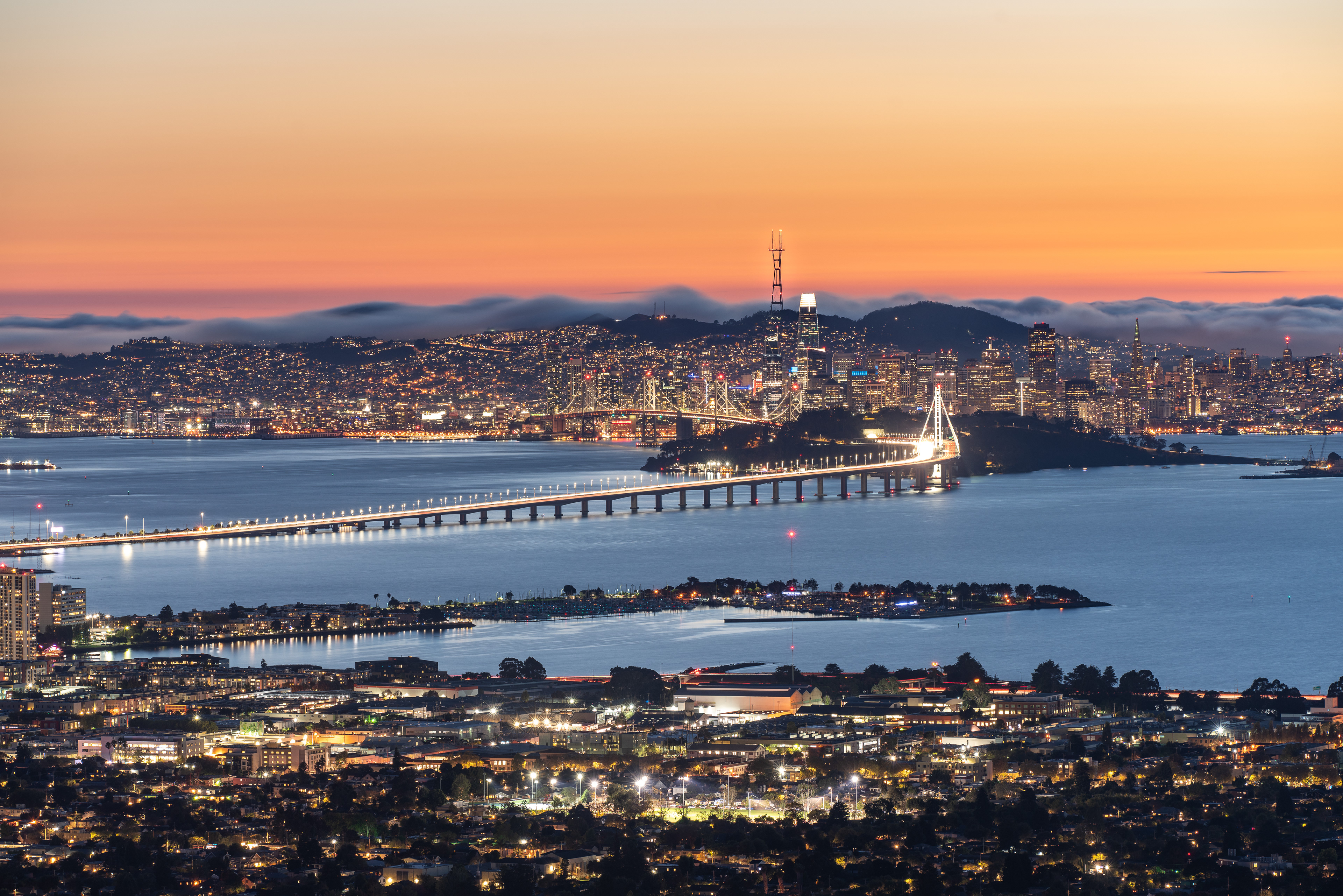 San Francisco Skyline and Low Fog