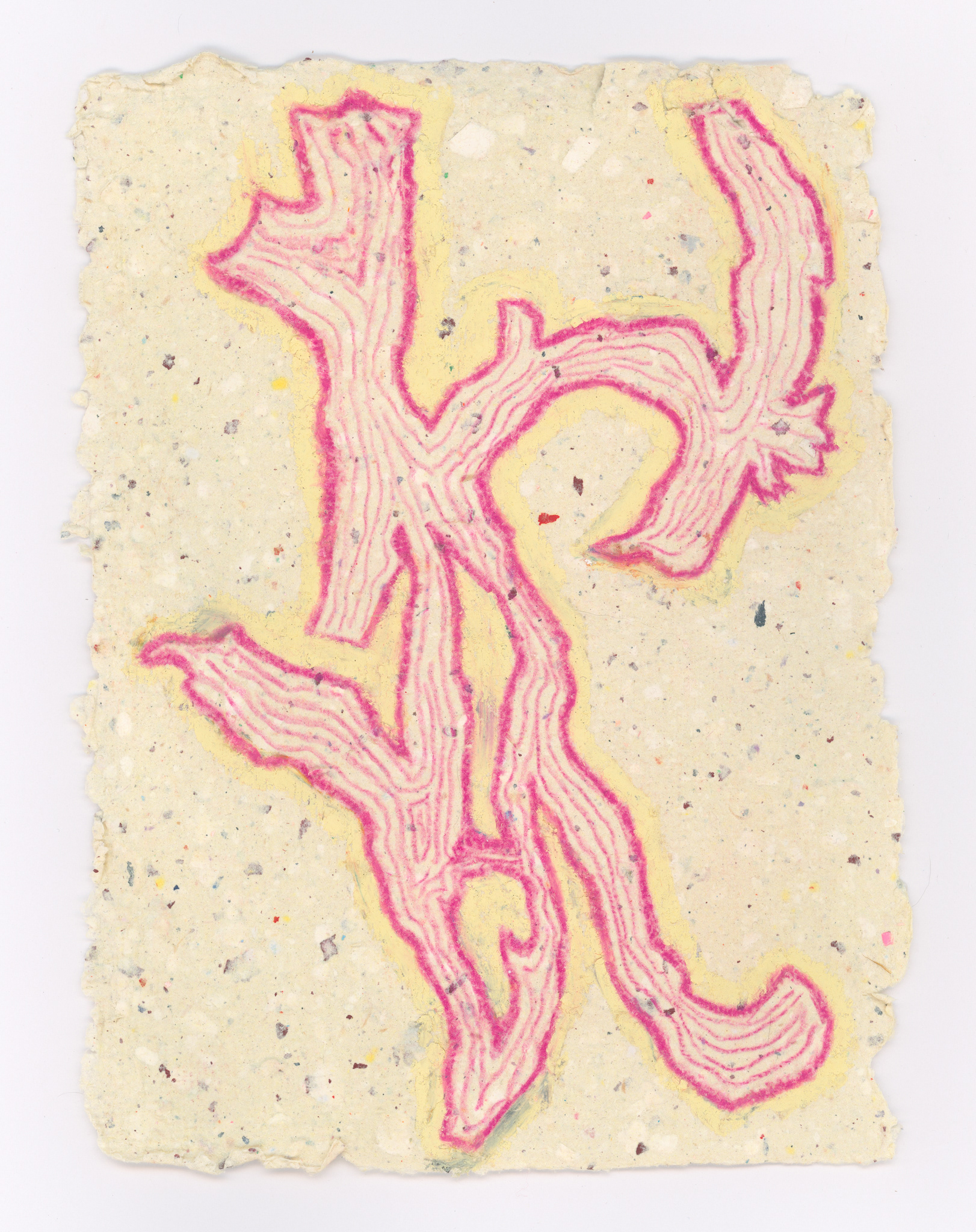 Mixed Media 07 2025. Colored pencil and oil pastel on handmade paper.