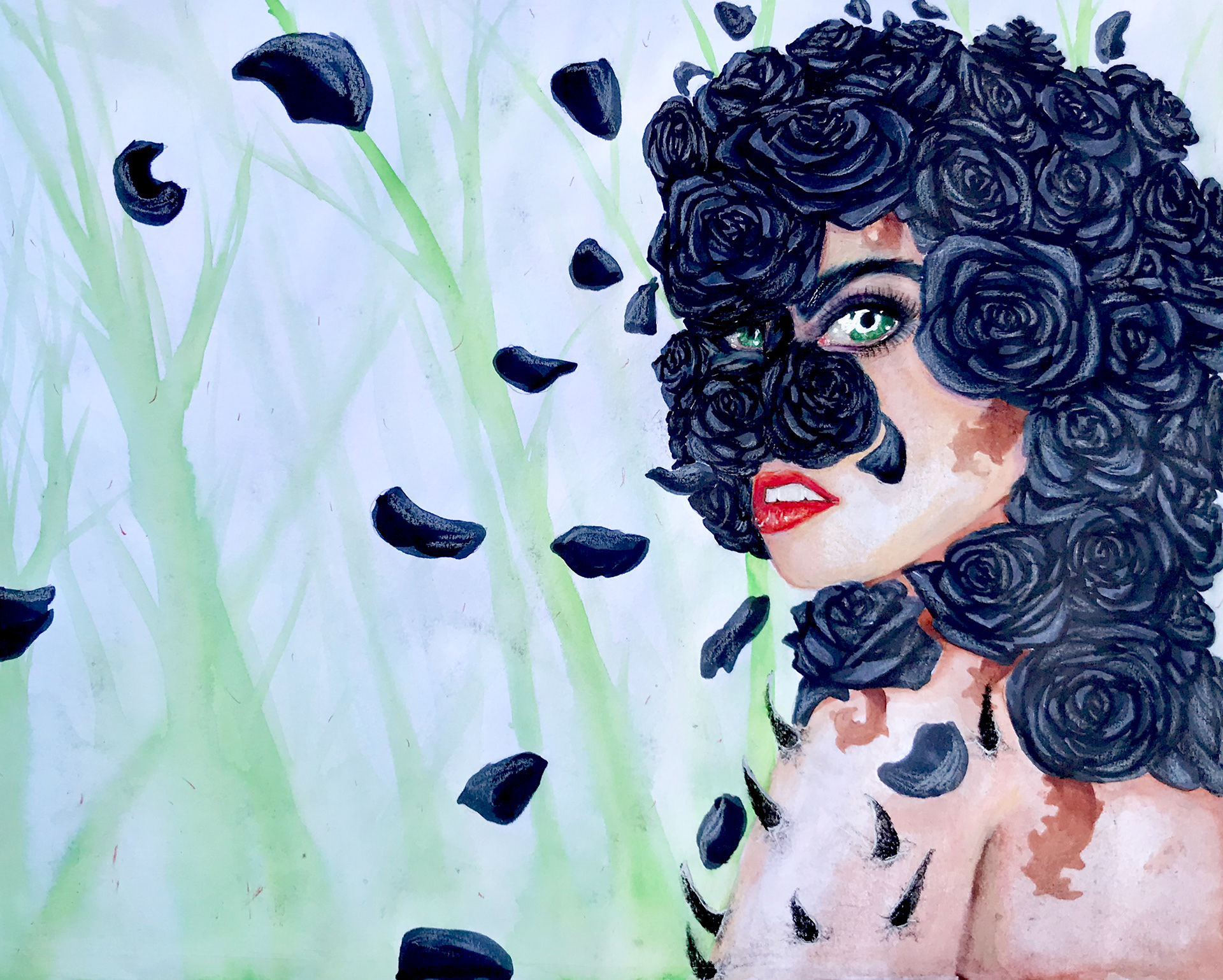watercolor/color pencil/ink