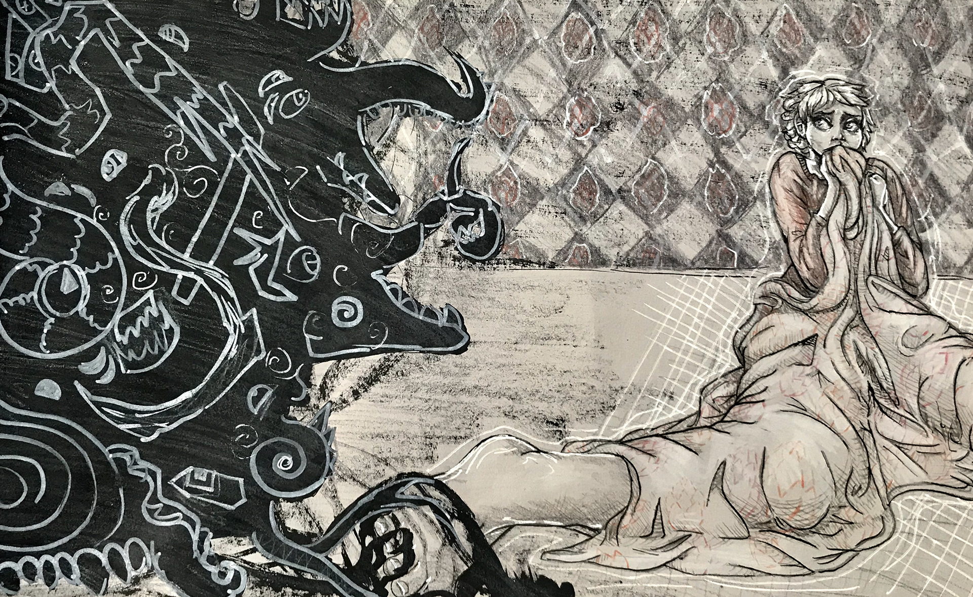 ink/color pencil
