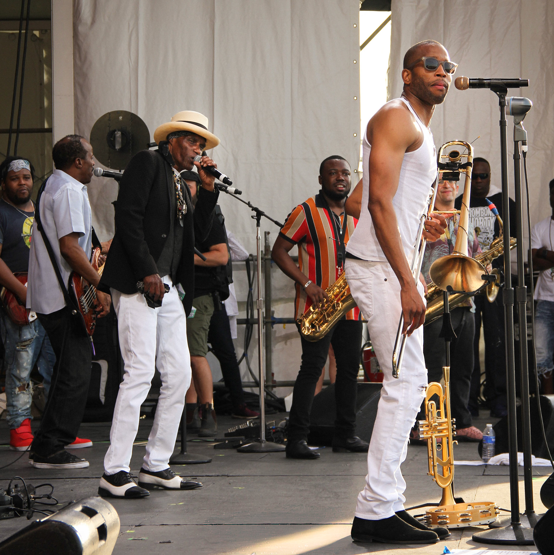 Trombone Shorty and Cyril Neville50th Annual Jazz and Heritage FestivalNew Orleans