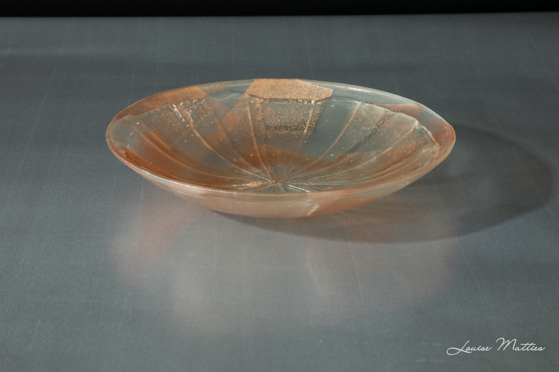 Recycled glass & Mica bowl - 8" diameter - 2 (SOLD)