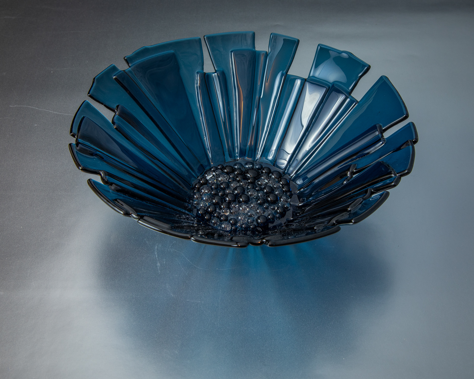 Steel Blue 10" layered bowl (SOLD)