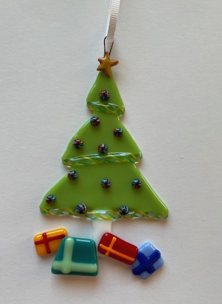 Modern green tree ornament (SOLD)