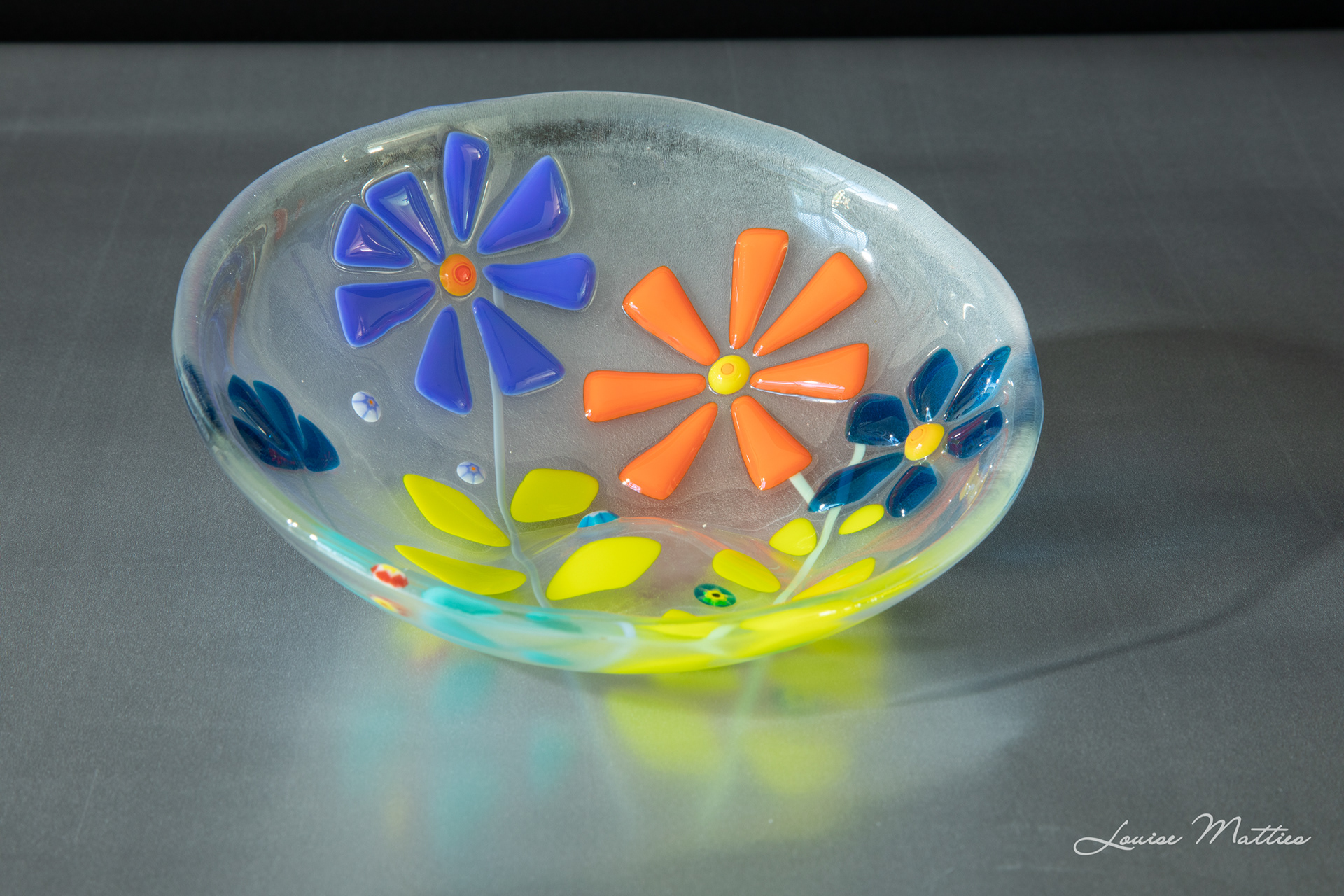 Flower Hi-Lo bowl 8" diameter -1