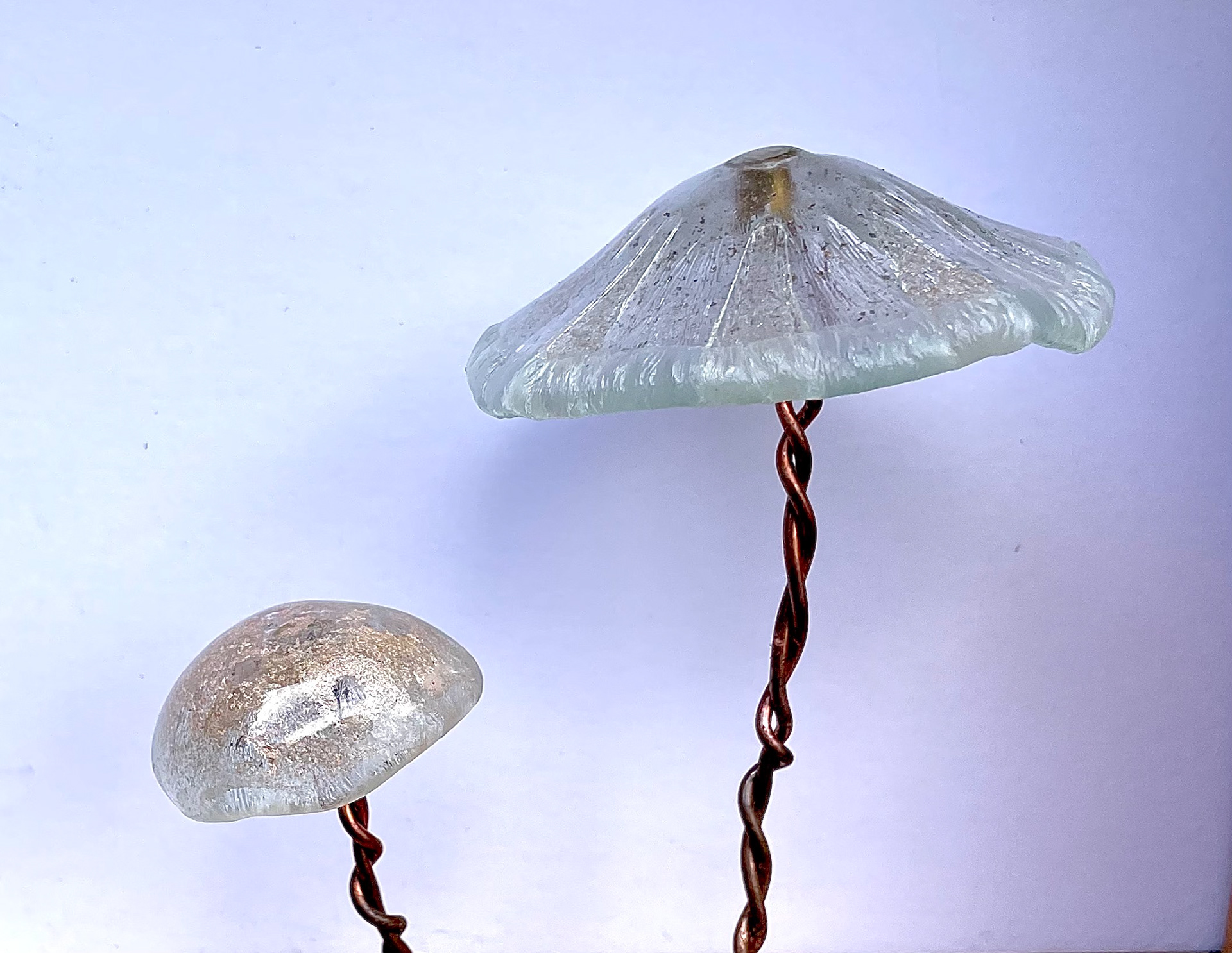 Recycled Glass Mushrooms