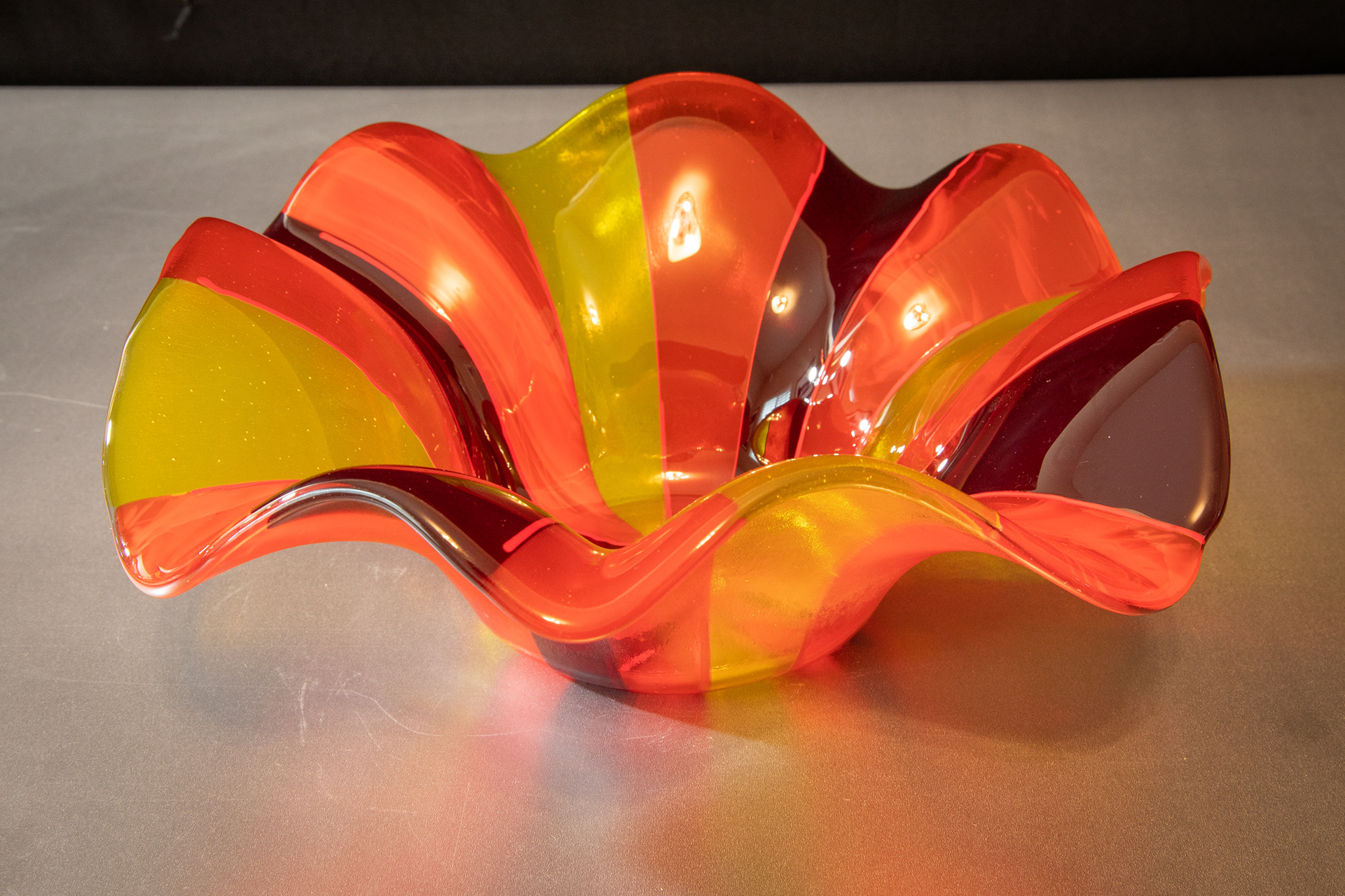 12" Red-yellow Organic bowl 