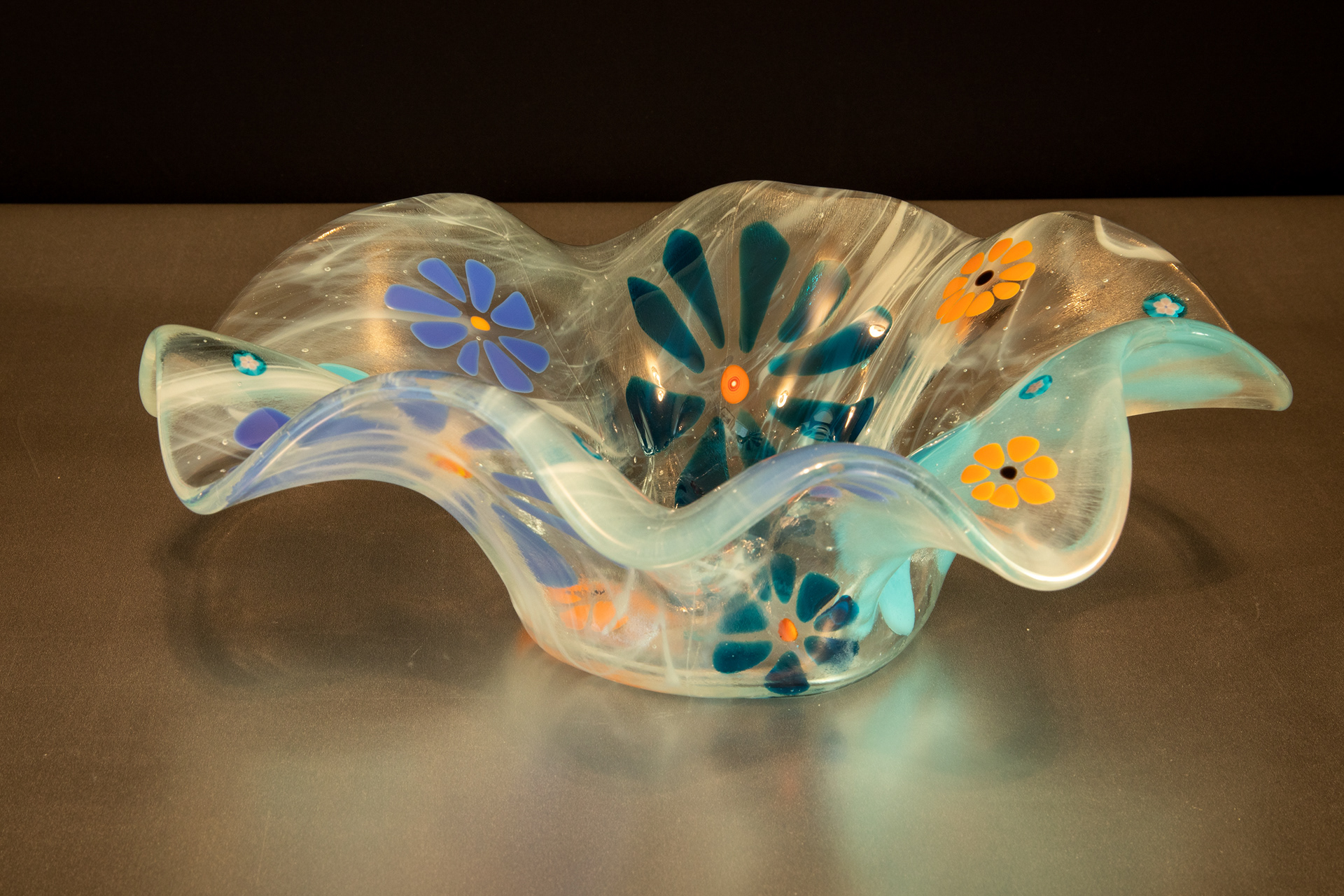 Organic Floral Bowl (12" diameter)