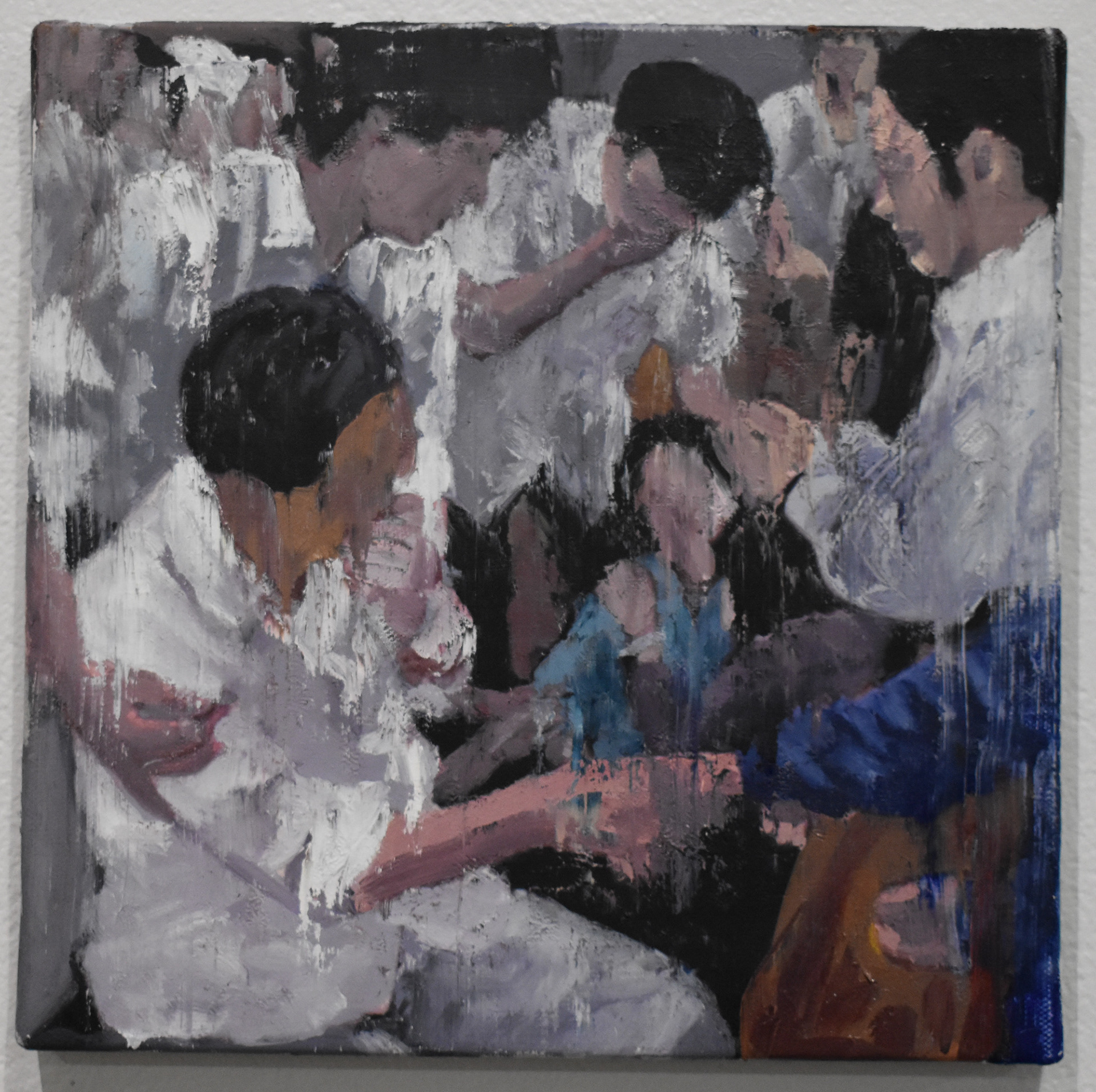 Poor Image 3 (10in X 10in, gel transfer and oil on canvas)