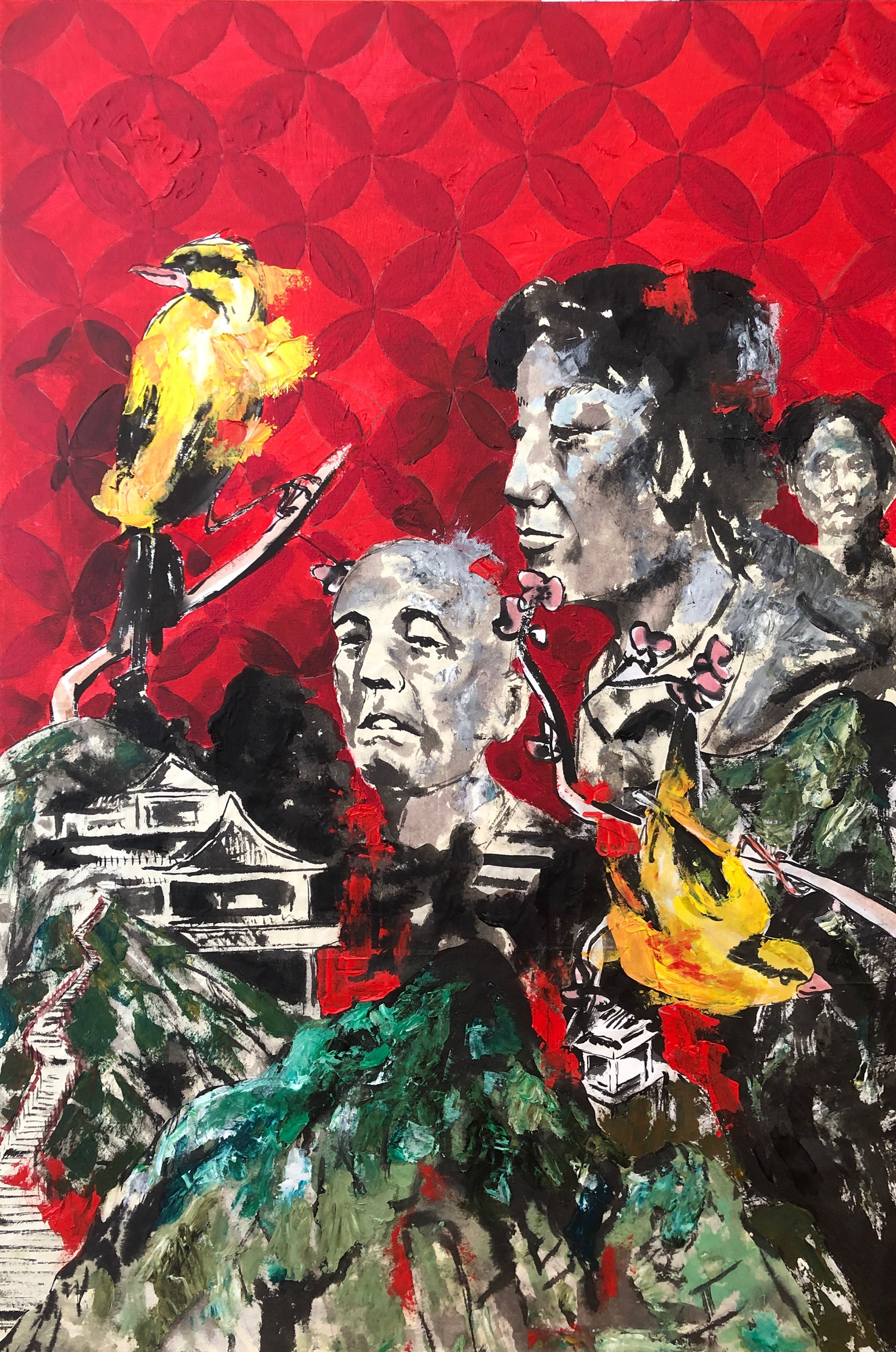 Summer 19 (Oil, acrylic, collage on canvas)