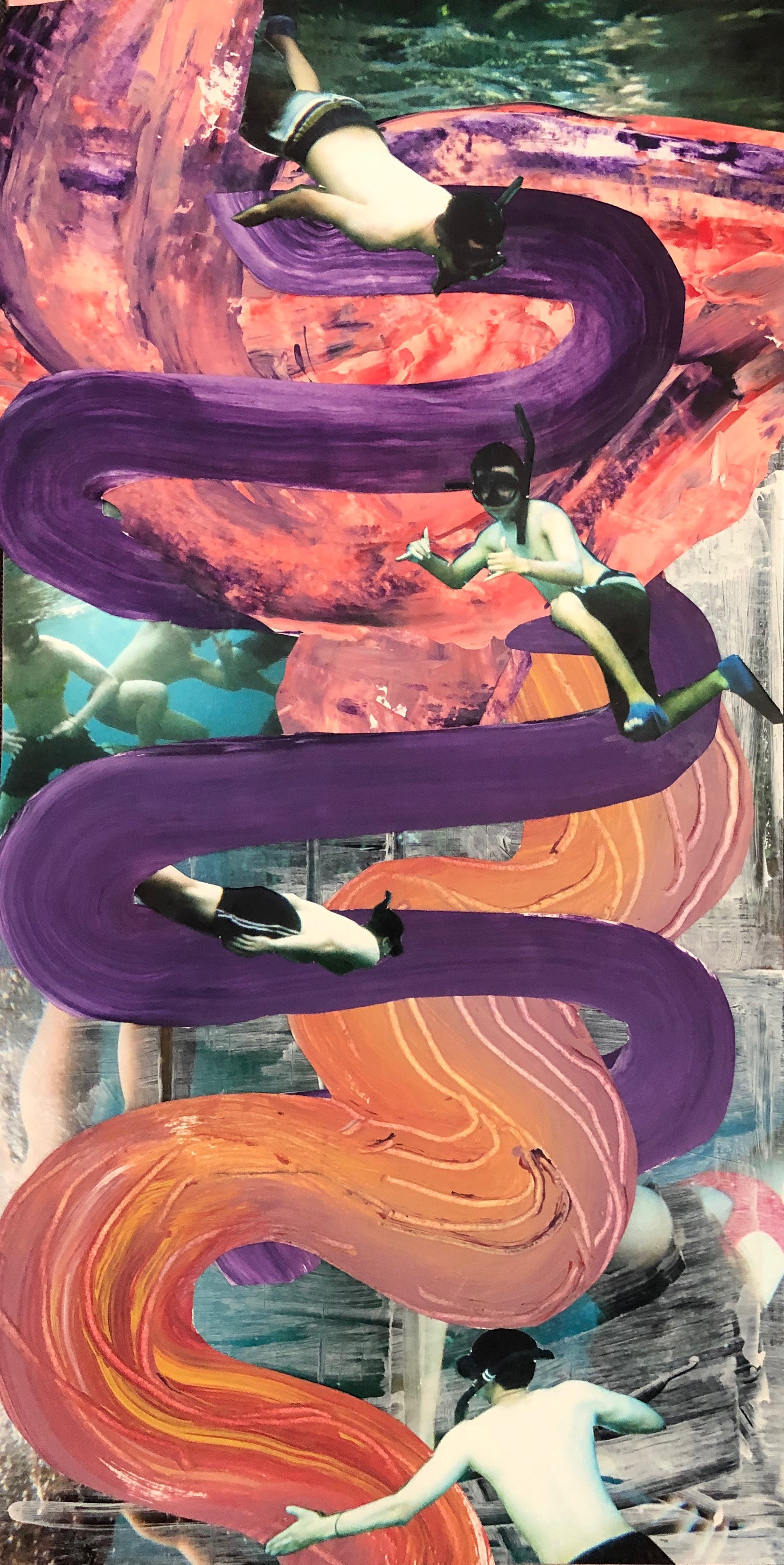 Simulation Maui 2 (16in X 8in, mixed media collage)