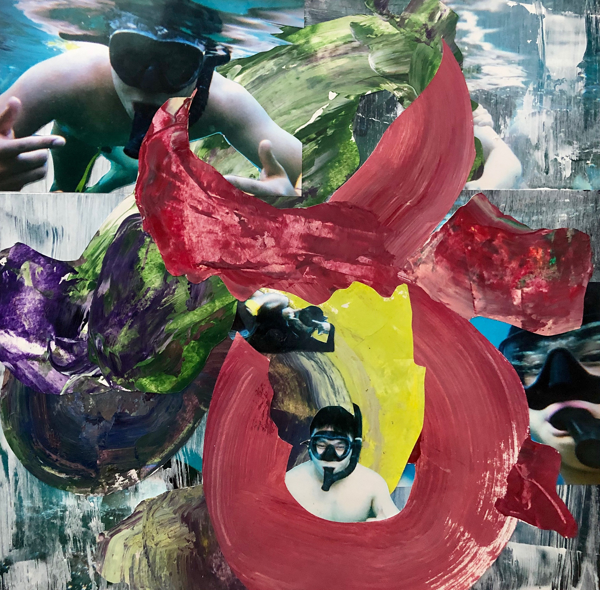 Simulation Maui 8 (12in X 12in, mixed media collage)