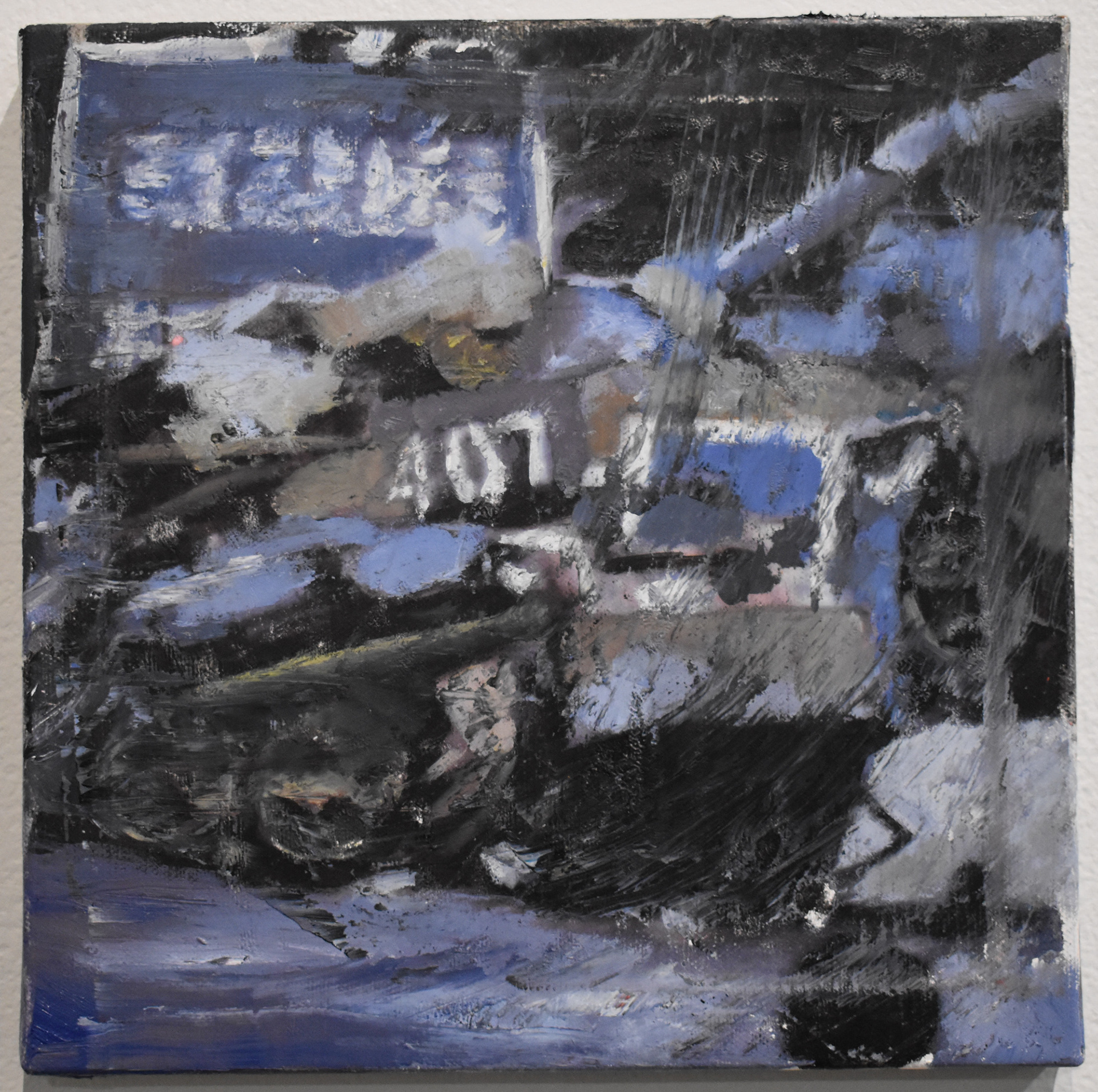 Poor Image 2 (10in X 10in, gel transfer and oil on canvas)