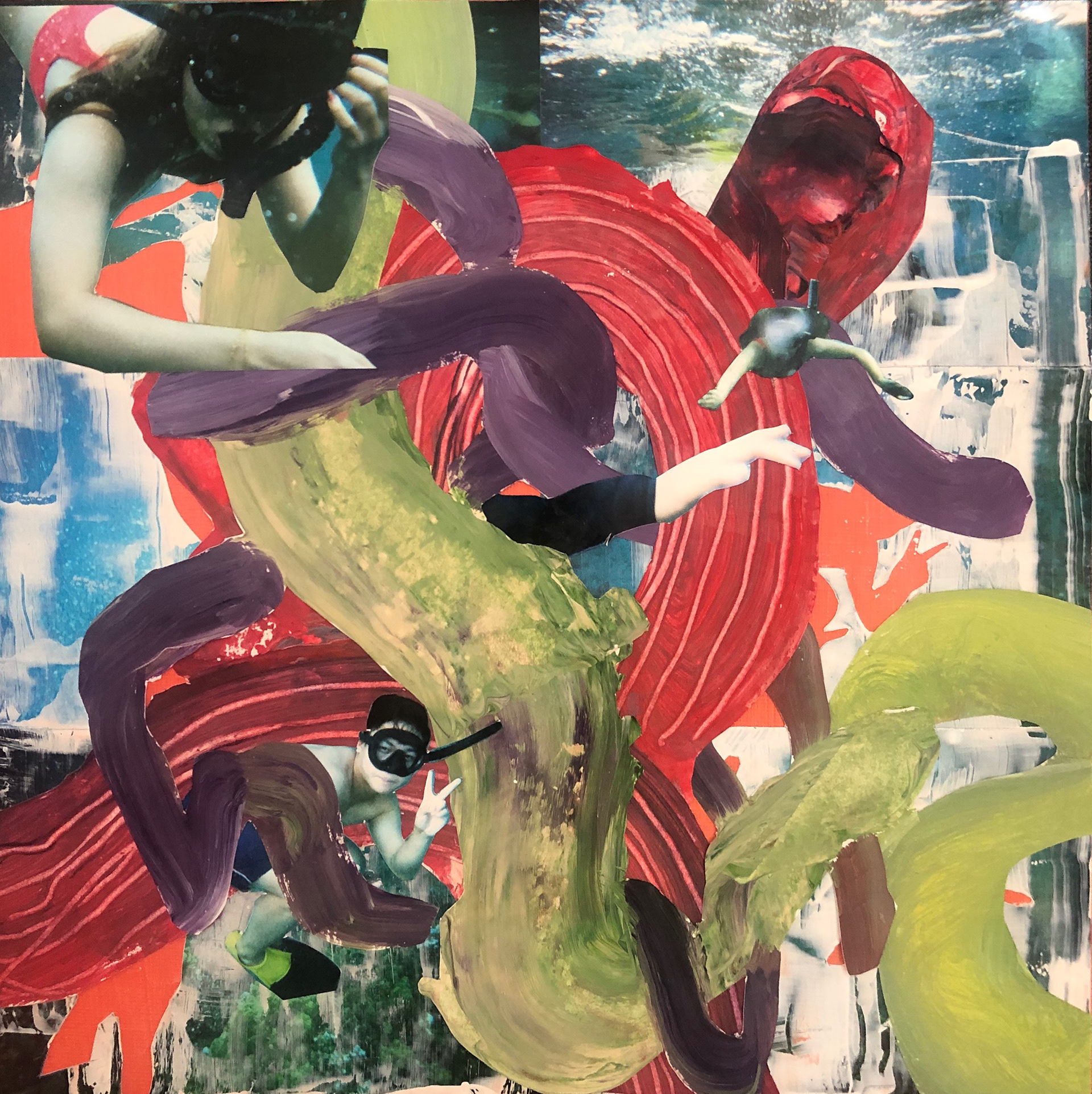 Simulation Maui 6 (12in X 12in, mixed media collage)