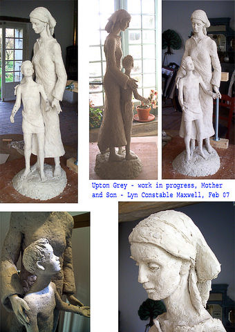 Madonna and Son for St Mary's Church, Upton Grey, Hampshire: finished bronze, unique, 20 inches tall.