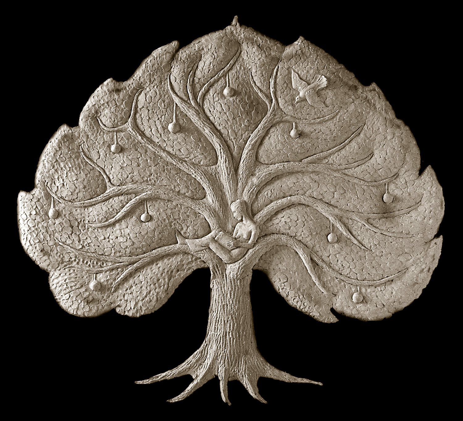 The Bountiful tree. Bronze relief 30” x 30”