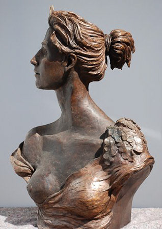 Artemis a life size bronze bust was a private commission and inspired by the four beautiful daughters of a generous patron. It now rests on a plinth in a Palazzo garden in Switzerland.