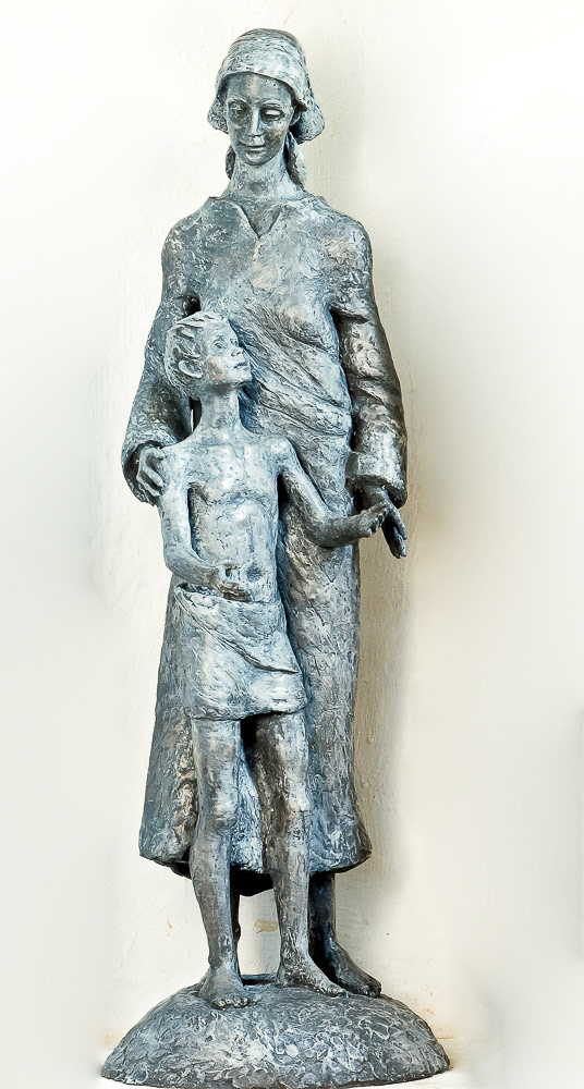 Mother and Son. Bronze. St Mary’s Church , Upton Grey, Hampshire. Memorial to Philip Walsh