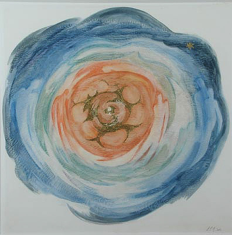 Towards the Centre 14x14 mixed media