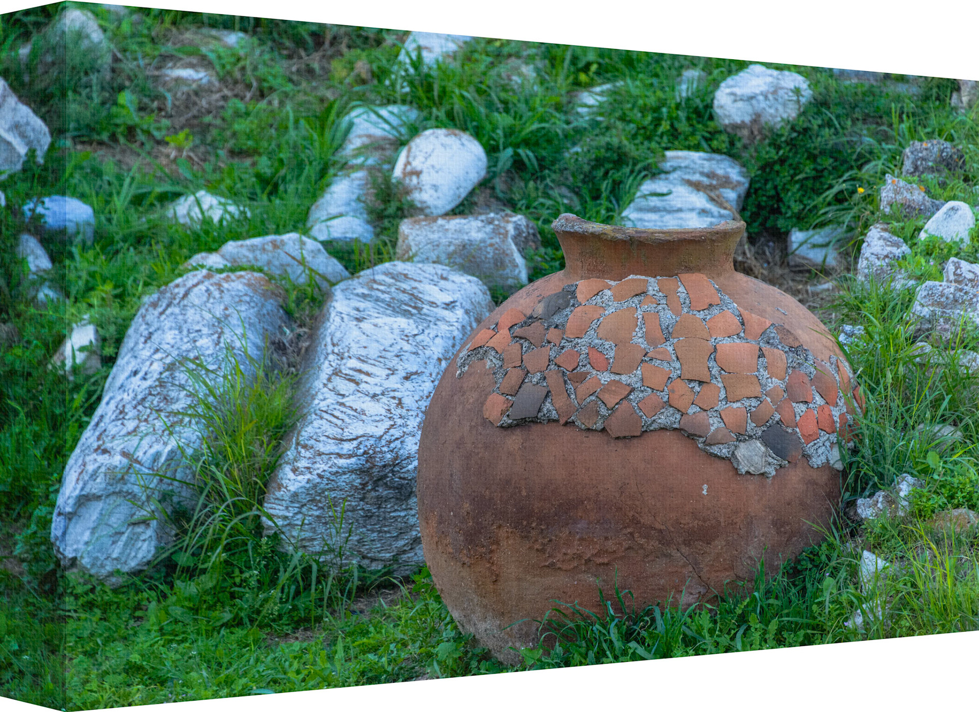 The Ancient Greek Pottery featured here is Athenian red-figure pottery vessels made for everyday use and decorated with geometric designs.  The pottery of ancient Greece dates back from c. 1000 to c. 400 BCE. This vase supplies some of the oldest and most diverse representations of the cultural beliefs and practices of the ancient Greeks.  Considered to be one of the great archaeological survivors and an important tool for archaeologists and historians in figuring out the chronology of ancient Greece.