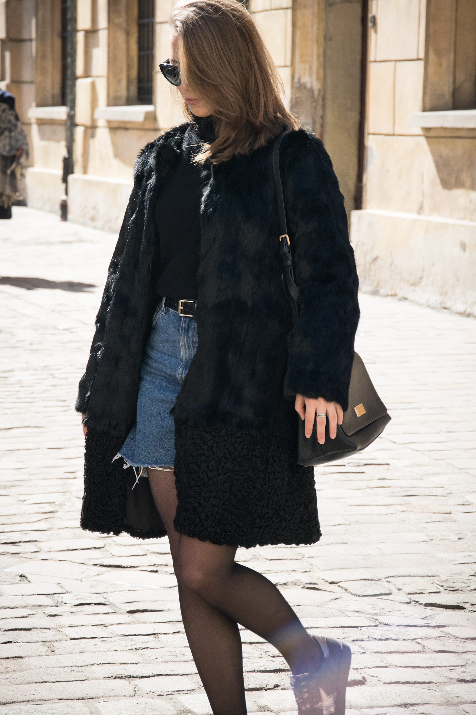 Marta Horovitz - little classic black fur coat