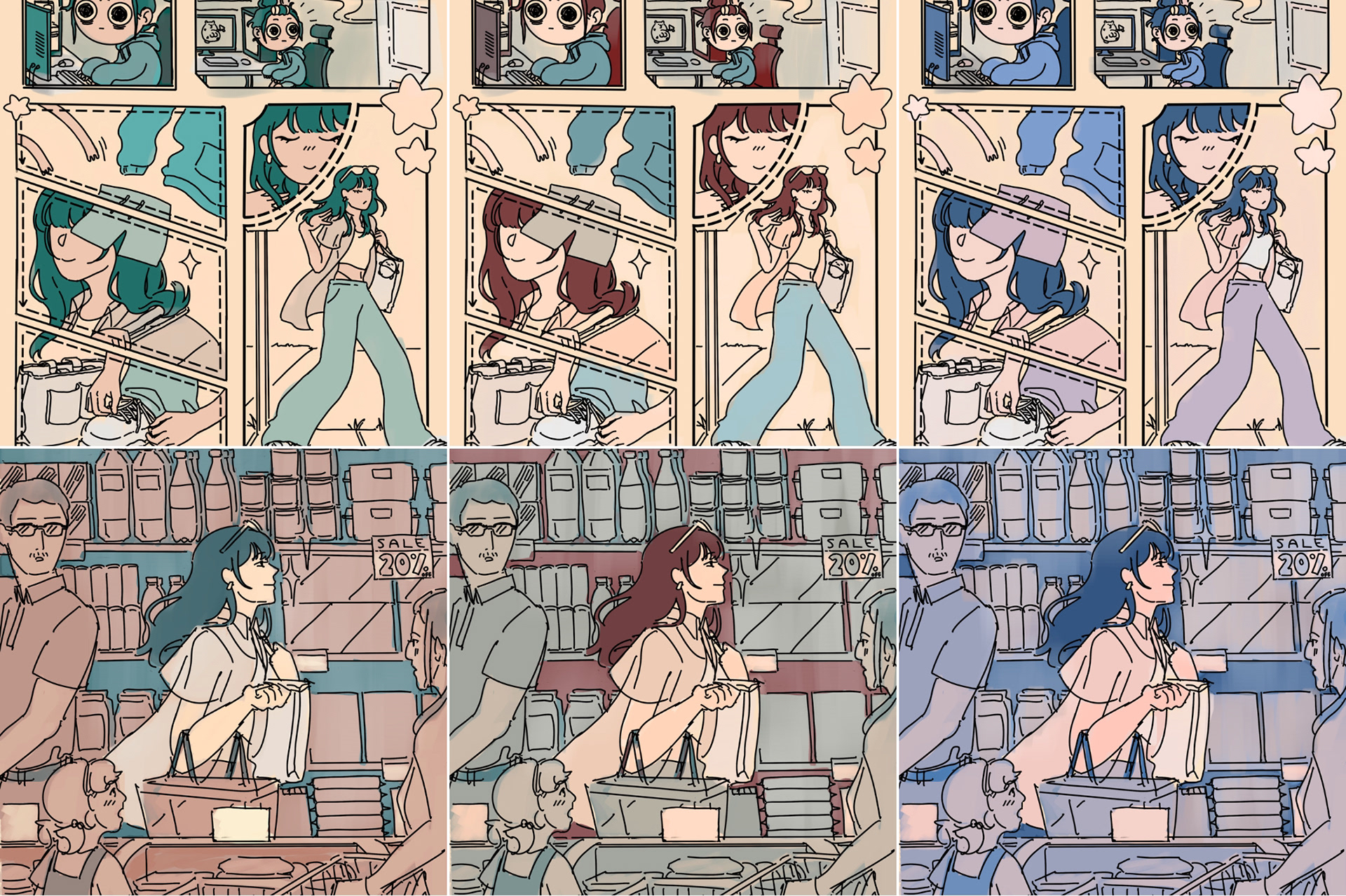 Rough colour studies