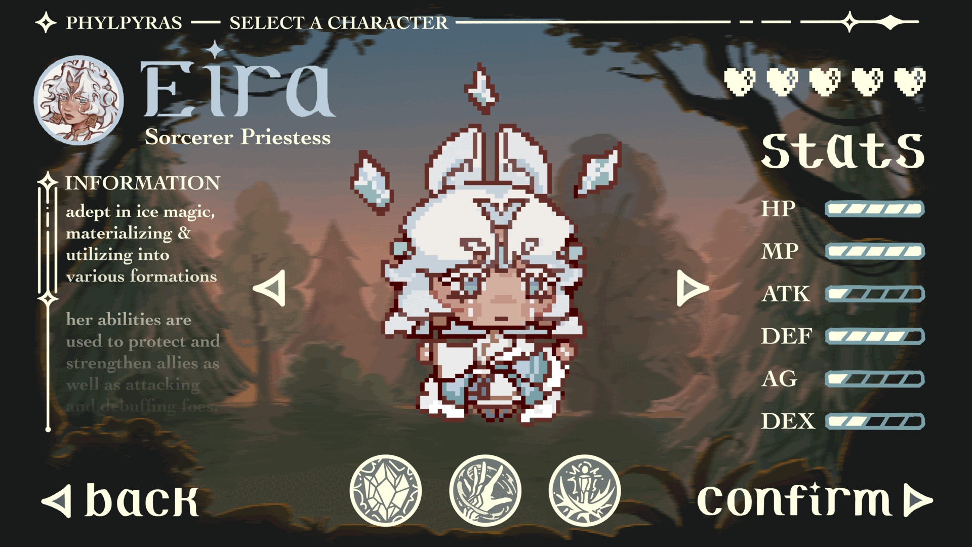 Game concept - Character Selection