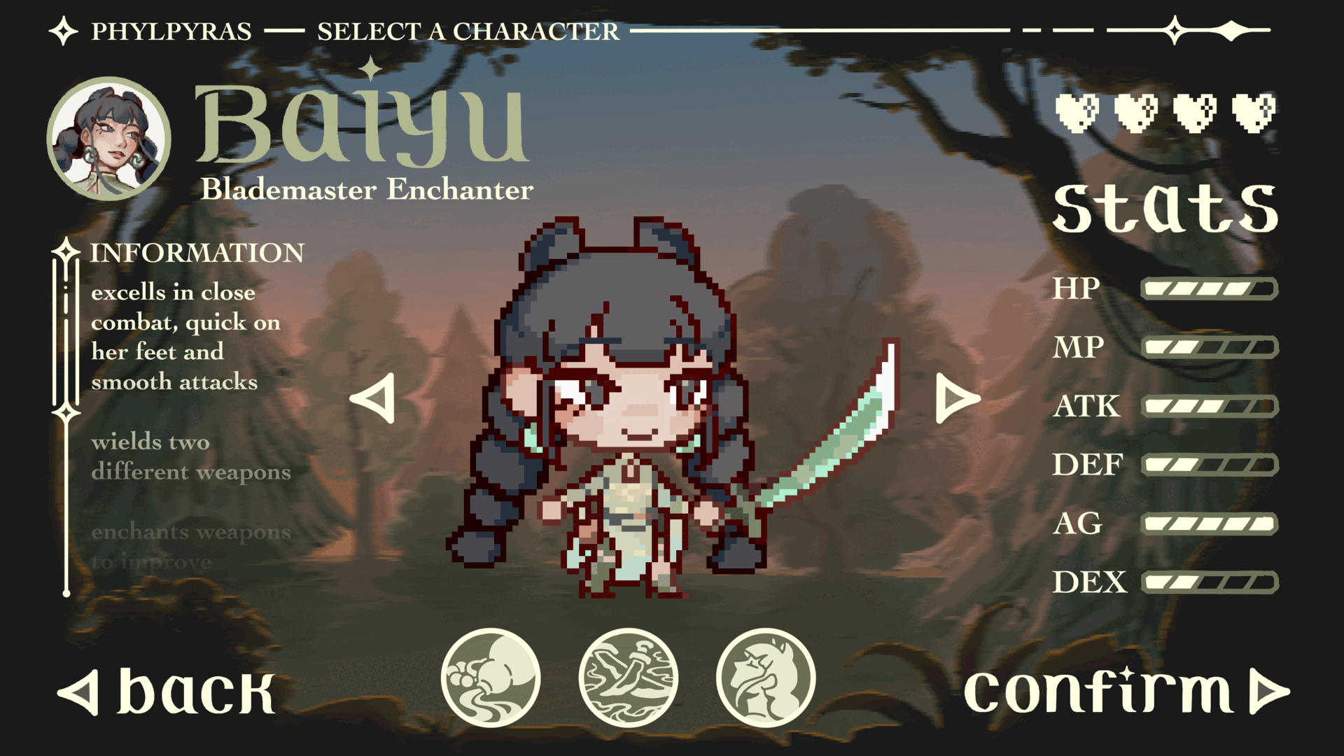 Game concept - Character Selection