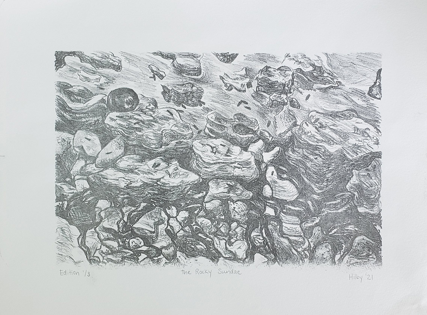 The Rocky Sundae, lithography, 2021