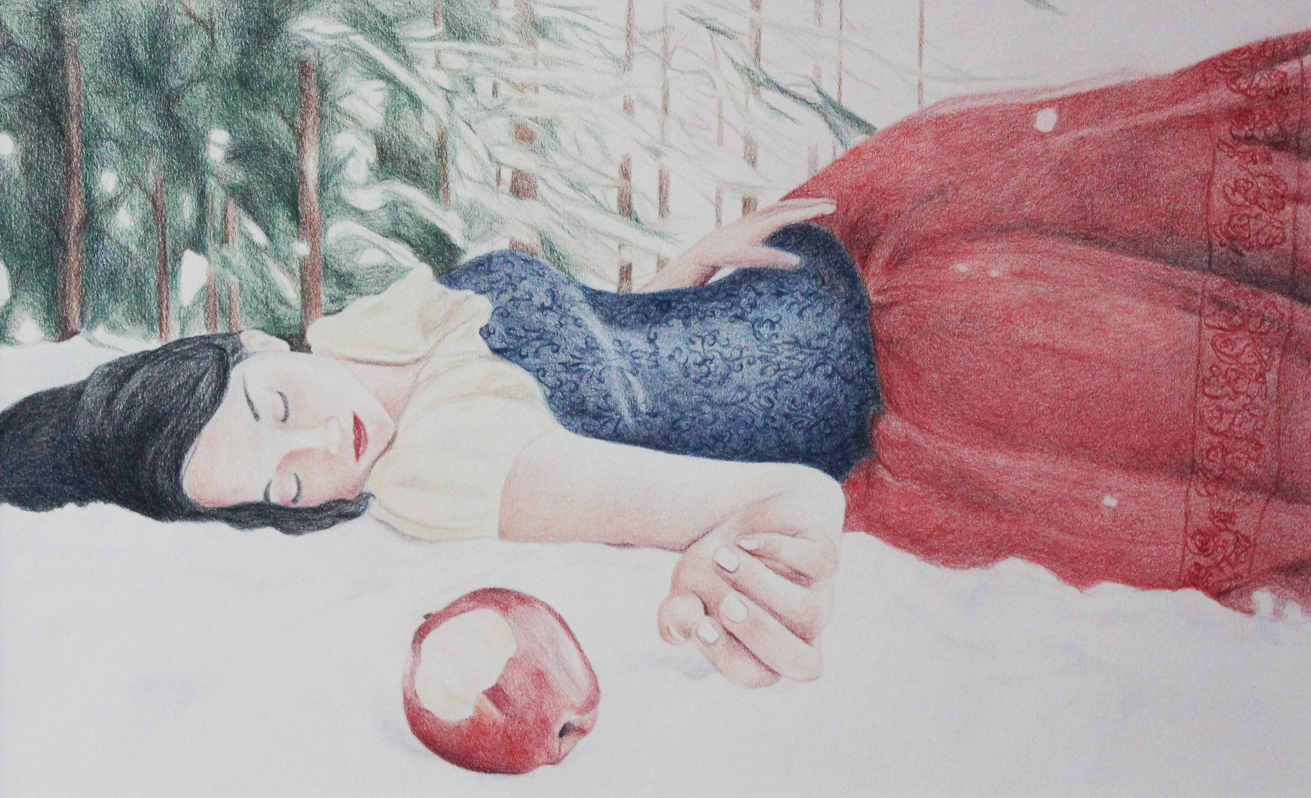 Cold Bite, 2018, Colored Pencil