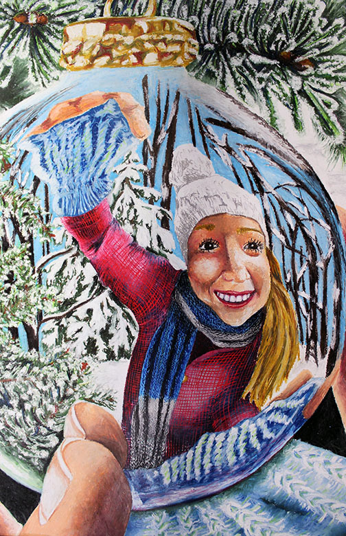 Winter Excitement, 2016, Oil Pastel