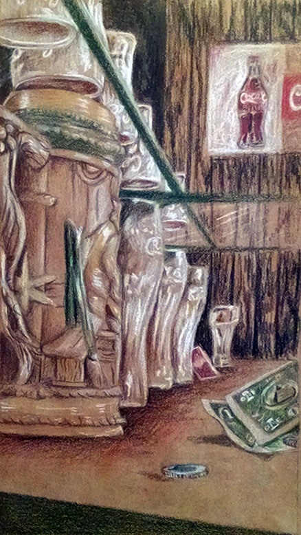 Bar Tip, 2017, Colored Pencil