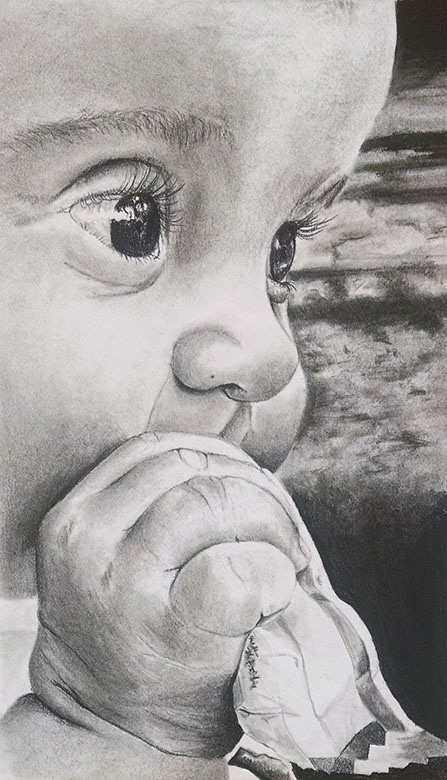 Little Peanut, 2017, Charcoal