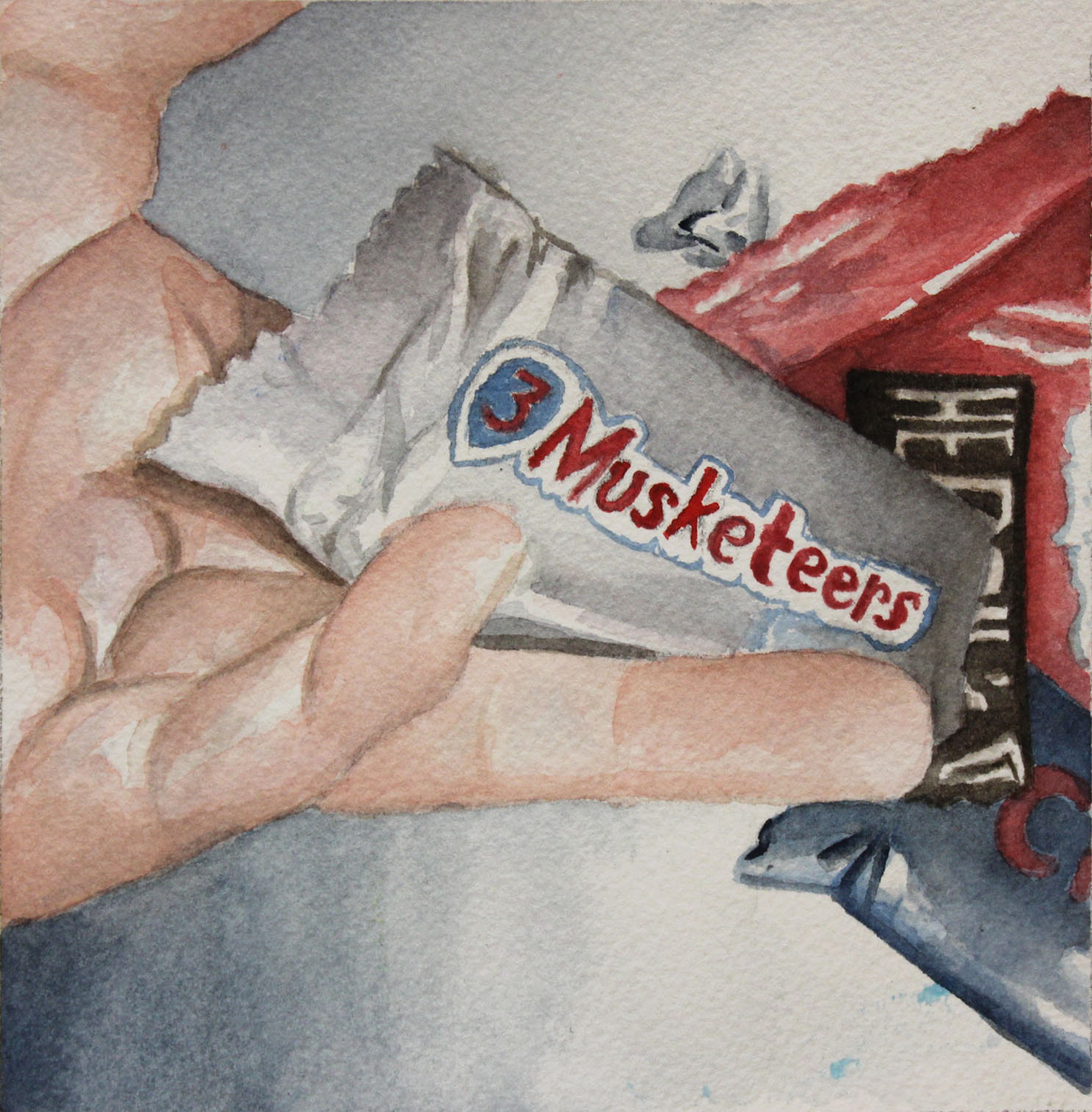 Musketeers Hand Out, 2017, Watercolor