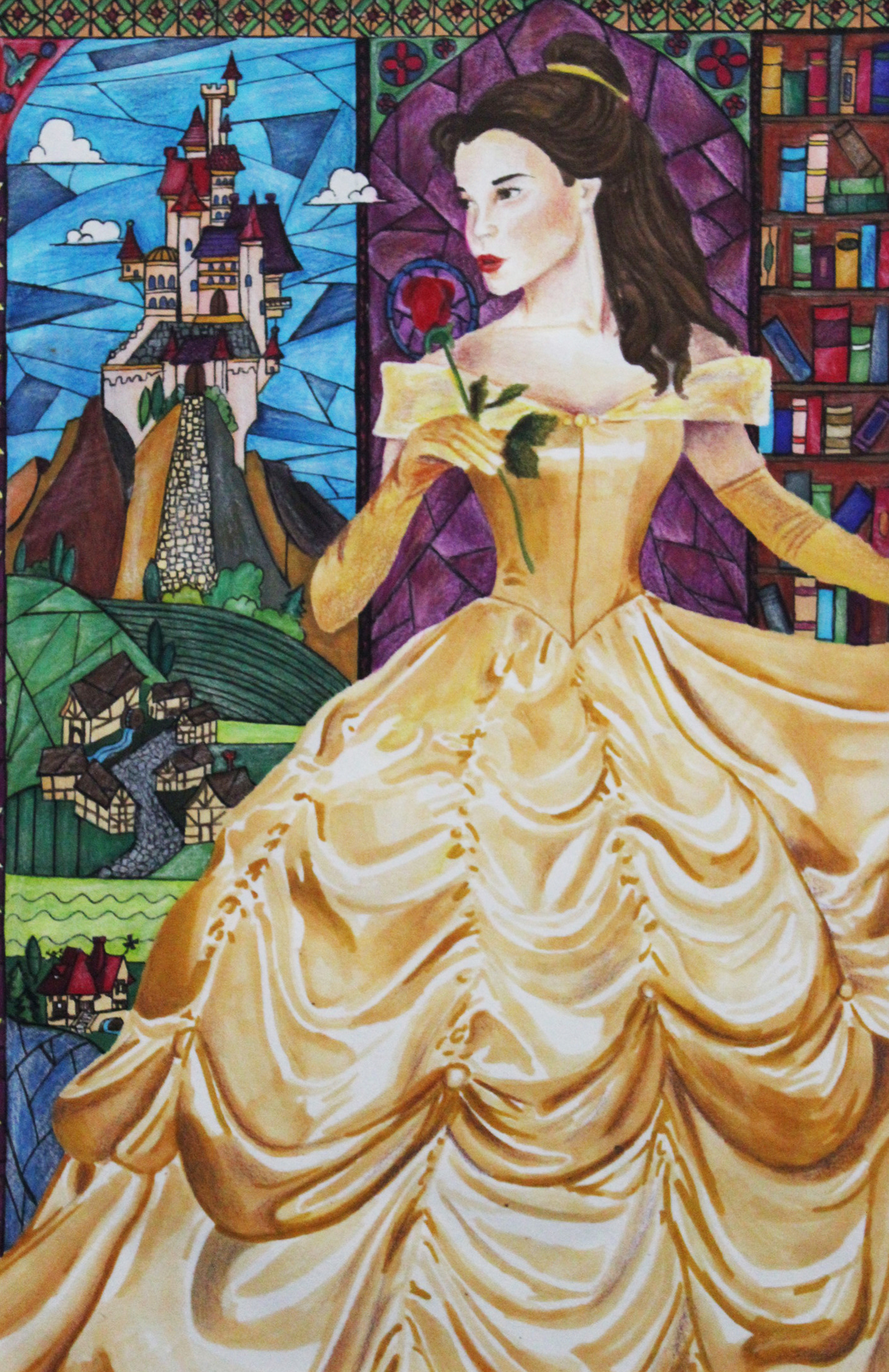 Stained Glass Story, 2018, Alcohol Markers & Colored Pencil