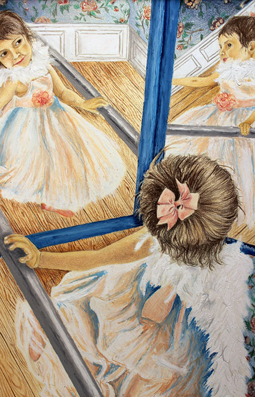 Ballerina Charlotte, 2017, Oil Pastel & Colored Pencil
