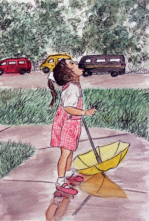 Rain Pleaser, 2017, Watercolor & Micron Pen