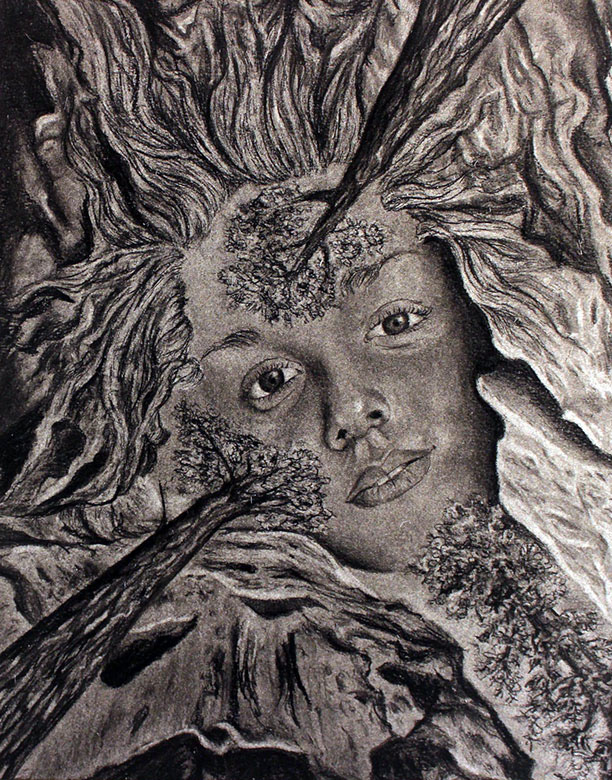 Skygazing, 2017, Charcoal