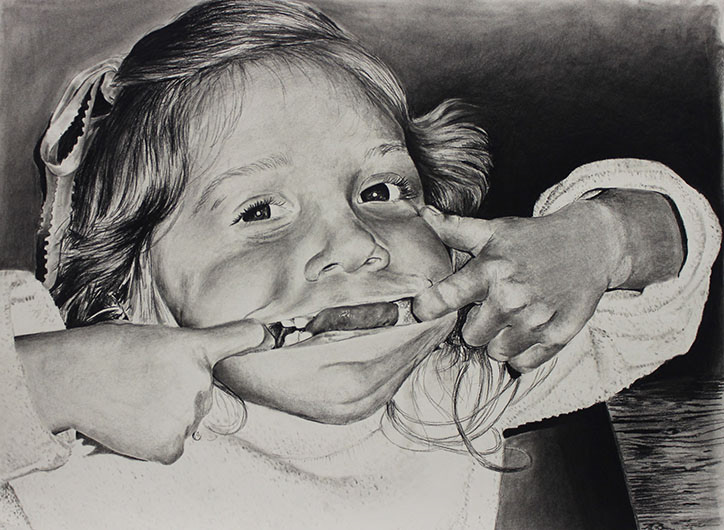 Silly Face, 2017, Charcoal