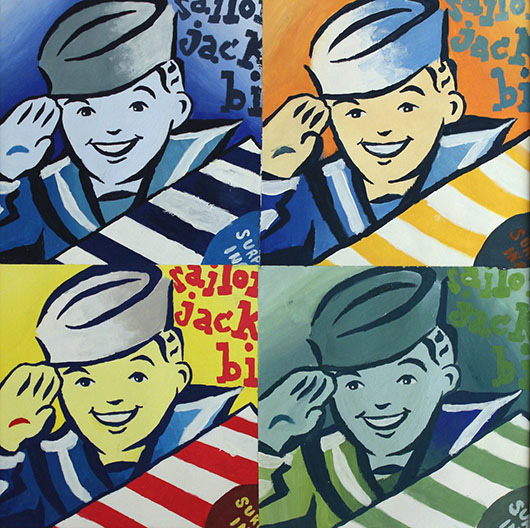 Cracker Jack Boy, 2014, Tempera, 12"x12"