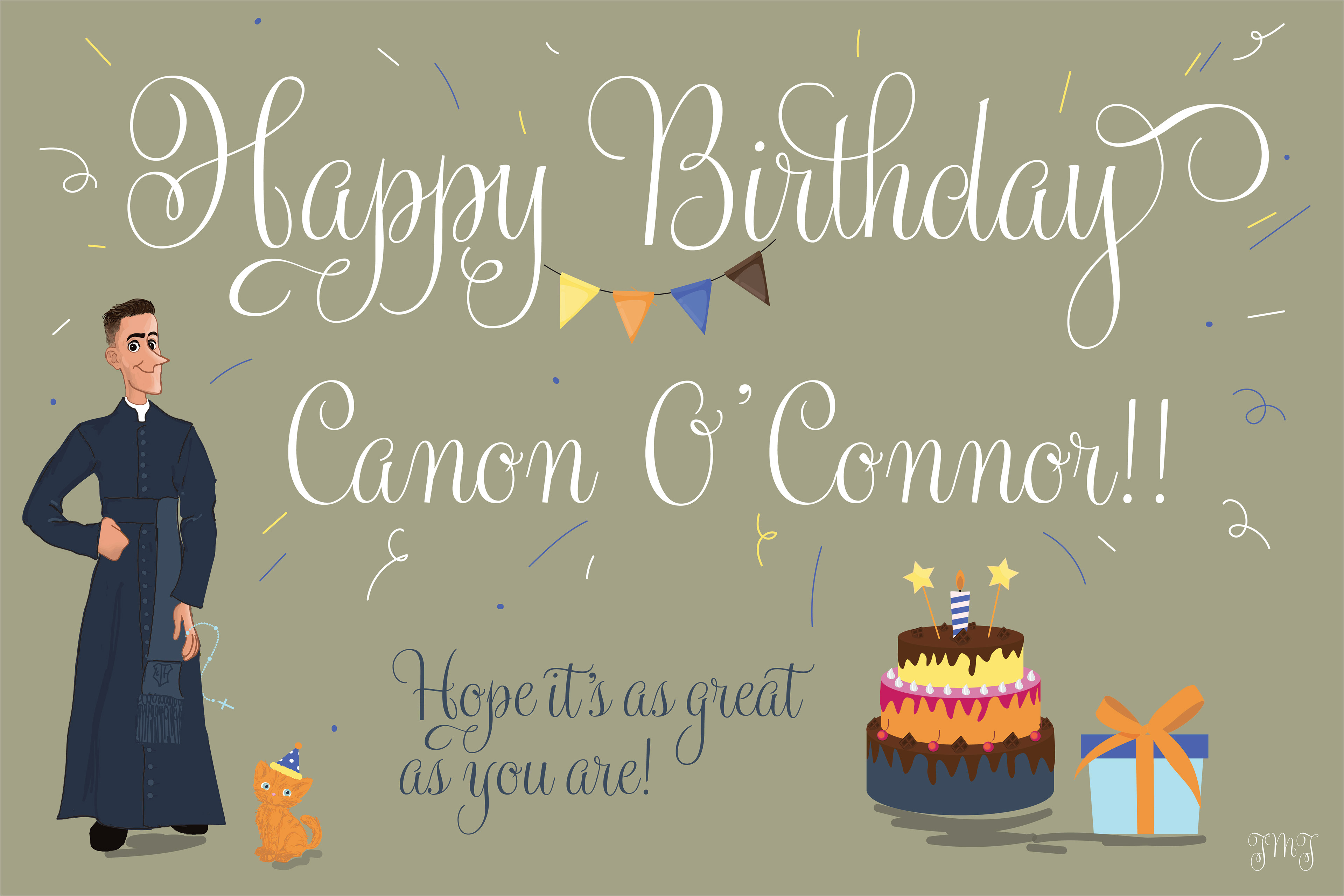 2' x 3' coroplast birthday sign design