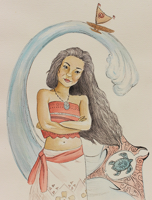 Sea Waves, 2018, Watercolor & Micron Pen 